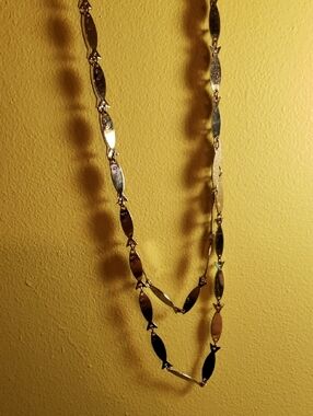 Vintage Silver tone Fish Link Layered Necklace - Women’s Chain